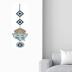 Decorative Bird Mobile Wall Hanging, Colorful Swallow Design with Flowers, Traditional Tattoo Style Art Evil Eye (Ganesh_JI_Hanging_D_1)