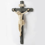 DevotedWalls 14" H Catholic Realistic Crucifix for Wall,Realistic Jesus Chirst Cross for Church, Chapels and Home,Catholic Wound Crucifix for Wall Hanging,Realistic Cross for Home(Black and White Color)