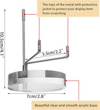 Hipiwe Clear Acrylic Display Stand Holder with Adjustable Metal Arms Display Easel Stands for Gemstones Fossils Minerals Agate Slabs Plates Crystals Saucers Collectibles, 2.8*2.8*4.1 inch