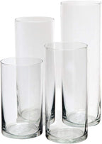 Royal Imports Glass Cylinder Vases for Centerpieces – Set of 24 Clear Hurricane Vases for Wedding, Table Decor, Floating, Flowers, Candle Holders, Extra Tall Clear Vase Set, 6” / 8” / 9” / 11”