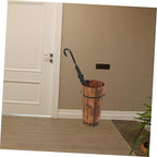 Cabilock Wooden Umbrella Stand for Entryway Rain Umbrella Storage Bucket Basket Outdoor Storage Rack for