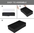 Qozary 4 Pack Drawer Organizers for Clothing, 10 Grids Foldable Dresser Drawer Organizers, Clothes Organizer for Folded Clothes, T-shirt, Tank Tops, Camisoles, Underwear, Leggings, Baby Clothes