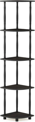 Furinno Turn-N-Tube 5 Tier Corner Display Rack Multipurpose Shelving Unit with Classic Tubes, Espresso/Black (18035EX/BK)