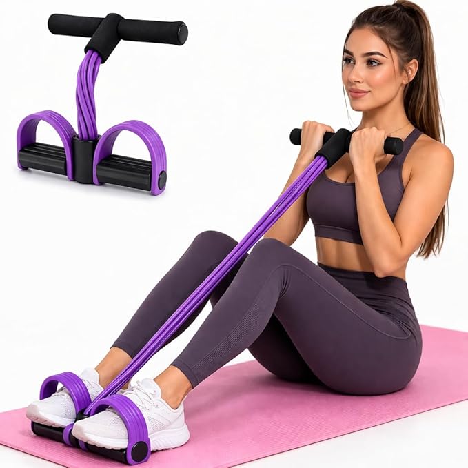 Premium 6 Tube Resistance Band – Powerful, Visible Results with Safe Low-Impact Design | Multifunction Pedal Resistance Band | Home Gym Equipment for Women | 30-Day Support