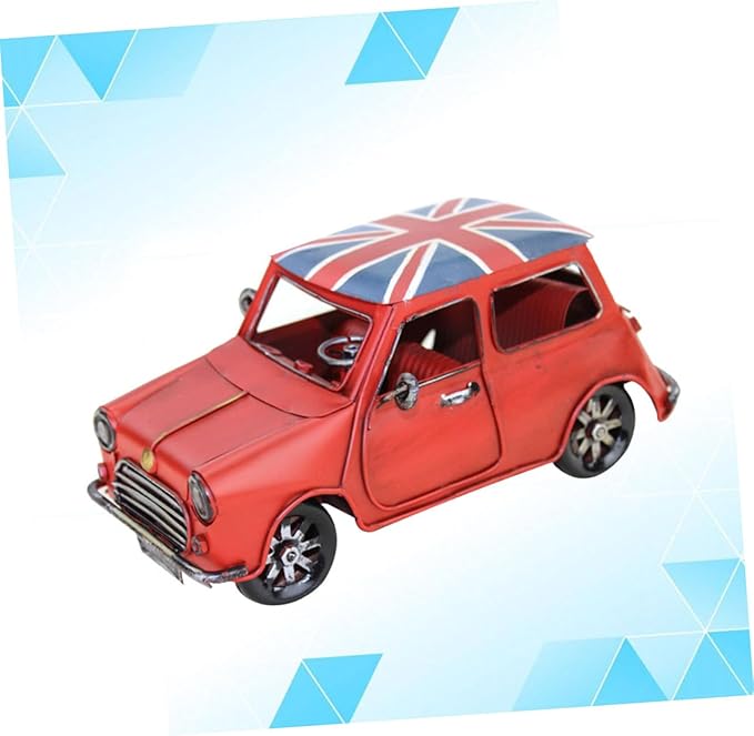 SOLUSTRE Vintage Model Retro Table Decoration Red for Unique Wrought Vehicle Ornament for Collectors and Desk Accessories