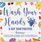 Wash Your Hands Sign Bathroom Decor Summer Bathroom Decor Summer Decorations Wooden Box Sign for Home Office Farmhouse Table Shelf