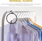 Ciieeo 40pcs Multifunctional Scarf Rack Organizer with Plastic Rings for Scarves Ties Belts Space Saving Closet Hanger for Shawls and Accessories Black Transparent