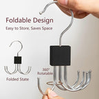 SODOI 4 Pack Multi-Functional Rotating Hook and Clothing Rack Saves Space in Your Closet, Suitable for Hats, Belts, Bags, Ties, and Vests
