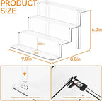 Yieach 4 Tier Clear Riser Display Stand - Tool-Free Assembly - 9 Inch Figure Display,Perfume Stand Organizer and Cologne Shelf,Small Acrylic Stands for Fragrance,Figure,Car,Collectibles and Funko Pop