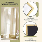 BEAUTYPEAK Full Length Mirror 64"x21", Standing Rectangle Floor or Wall-Mounted Mirrors for Living Room, Bedroom, Gold