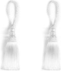2 Pack Gold and Silver Tassel Key Tassel with Loops, Large Handmade Tassel Craft, DIY Accessories for Home Decoration (White, 2)