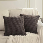 Fancy Homi 4 Packs Decorative Throw Pillow Covers for Living Room Couch Bed, Modern Farmhouse Boho Home Décor Accent Cushion Case, 20" x 20", Dark Brown