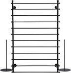 12-Tier Wall Mounted Scarf Rack, Scarf Display Rack, Towels Storage Hanger, Commercial Hijab Scarf Holder Organizer Space Saving for Retail Stores, Boutiques, Home (Black, 31.5in Width)