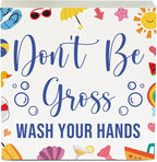 Wash Your Hands Sign Bathroom Decor Summer Bathroom Decor Don'T Be Gross Summer Decorations Wooden Box Sign for Home Office Farmhouse Table Shelf