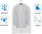 6 Pack Garment Bags for Hanging Clothes (24x40") - Dustproof Suit Bags for Closet Storage - Durable PEVA Covers with Sturdy Zipper for Coats, Jackets & Dresses (Translucent)