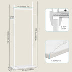 Nianerfaya Coat Rack with 2 Hooks, Standing Garment Storage for Indoor - Coat Tree for Hanging Clothes for Bedroom - 19.7" Wide Heavy Duty Clothe Rack Metal Clothing Hanger Rack (White)