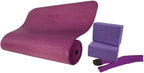 Body Sport 4-Piece Yoga Kit, (1) 72 in. x 1/4 in. Fitness Mat, (2) Purple Blocks, (1) 6 ft. Exercise Strap - Beginner Set for Home Fitness & Gym Workouts