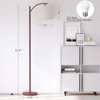 SUNMORY Arc Floor Lamp, Modern Floor Lamp with 9W 3 Color Temperatures Bulb, Metal Standing Lamps with Adjustable Hanging Lampshade, Tall Floor Lamps for Living Room, Bedroom, Office