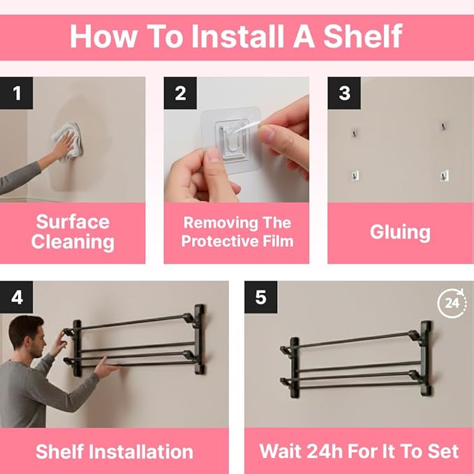 Foldable 26-Inch Wall Mounted Shoe Rack Organizer, Holds 6 Pairs, Small Hanging Shoe Rack for Entryway, Door or Closet, Space-Saving Wall Shoe Storage