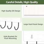 Belt Hanger Organizer for Closet, Wall Mount Belt Rack, Wooden Belt and Tie Organizer for Stores and Displays Mens Accessories (Length 9.8”) White