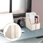 AmazingSpark 5 Pack Magazine File Holder Office Desk Storage Holder Set Vertical Desk Cardboard Organizer for Office Home Classroom Organize Your File Magazines Paperwork Books or Binders (Beige)