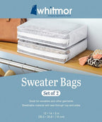 WHITMOR Set of 2 Sweater Bag, White, 2 Count (Pack of 1)