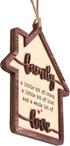 Family Ornament, Family Christmas Ornament, Christmas Ornaments 2026 – Wooden House-Shaped Holiday Keepsake, Funny Family Quote Gift, A Whole Lot of Love Tree Decoration, Home Themed Ornament