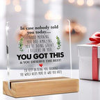 GTGIC Inspirational Desk Sign - Motivational Quote - Clear Acrylic - 4 x 4 Inches - Modern Theme - Tabletop Decorative Sign