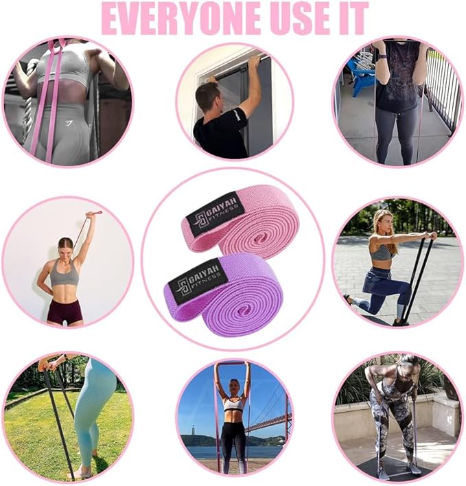Long Resistance Bands, Fabric Resistance Bands Stretch Bands for Exercise Bands Resistance Bands Set Elastic Resistance Bands for Working Out Women Resistance Bands for Physical Therapy