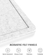 Fluxynara Bulletin Board,35.4" x 23.6" Cork Board Alternative with 12 Safe Removable Adhesive Tabs, Foldable Felt Pin Board for Home Office, Classroom, Bedroom,Entryway for Walls—Light Gray