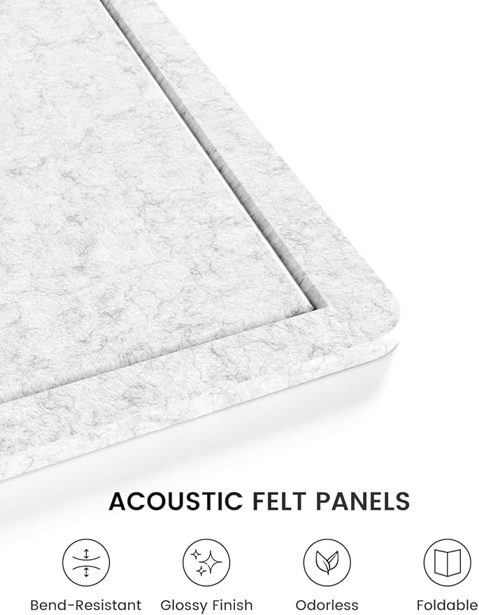 Fluxynara Bulletin Board, 35" x 17.5" Cork Board Alternative with 12 Safe Removable Adhesive Tabs, Foldable Felt Pin Board for Home Office, Classroom, Bedroom,Entryway for Walls—Light Gray