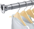 Closet Rods for Hanging Clothes, 17 to 39 Inches No-Cut Stepless Adjustable Closet Rod, 1.3 Inches Expandable Metal Heavy Duty Closet Hanging Rod for Closet Wardrobe Bathroom Laundry RV, Silver