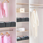 4Pcs Drawer Organizer Clothes, Underwear Organizer for Women Clothes, Socks, Bra, Belt, Tie - Grey, No-Divider Design