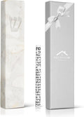 A&S Mezuzot Quartz Mezuzah Case with Engraved Shin Design Easy Peel and Stick Judaica Door Mezuza (Terrazzo Marble, 6 Inches)