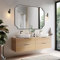 ANDY STAR 30x48 Inch Large Mirror, Matte Black Rectangle Mirror for Wall, Bathroom Mirror in Premium Stainless Steel Metal Thin Frame Deep 1’’, Unique Scalloped Edge, Hangs Vertically/Horizontally