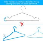 Fayleeko Heavy Duty Stainless Steel Coat Hangers - 40 Pack of 17.7 Inch Ultra Thin, Space Saving Clothes Hangers (Silver)