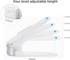 Shoe Slots Organizer, 20PCS Adjustable Double Layer Stack Shoe Rack, 50% Space-Saving Storage Rack Holder, White