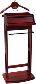 Proman Products Excalibur Wardrobe Wood Valet Stand with Power Extension, Large Storage Compartment, Contour Hanger, Trouser Bar, Tie & Belt Hooks and Shoe Rack - VL16201