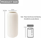 Ceramic Vase for Flowers – Modern Small Ribbed Textured Flower Vase for Home Decor, Pampas Grass, Decorative, Farmhouse, Coffee Table, Kitchen Centerpieces, Bookshelf and Home Living (XL White)