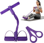 21 Fitness Resistance Bands with Pedal Ankle Puller, Full Body Strength Training Equipment for Home Gym, Sit Up Assist, Toning Arms, Legs, Waist