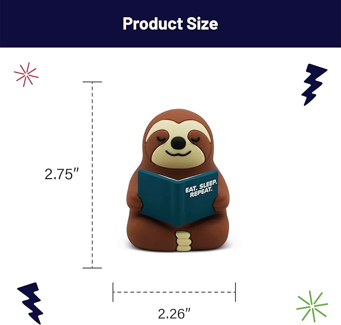 Little Readers – Cute Figurines for Bookshelves, Desks, Terrariums & Home Decor – Book-Loving Animal Statue – Sloth