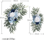 2Pcs Artificial Wedding Arch Flowers, Artificial Rose Flower Swag Decorative Swag with Eucalyptus Leaves Floral Swag for Wedding Ceremony Decor