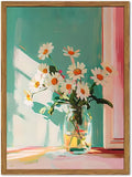 Framed Moody Floral Canvas Wall Art, Vintage Daisy Flower Pictures Wall Decor, Rustic Wildflower Paintings Prints Cottagecore Home Decor for Living Room Bedroom Bathroom 12x16 inch