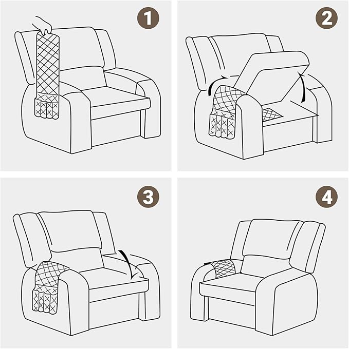 Armchair Caddy & Remote Control Holder for Couch & Recliner | Non-Slip Armrest Organizer with 6 Pockets for TV Remote, Phone, Tablet, Magazine & More, 19 x 35 Inches, Black