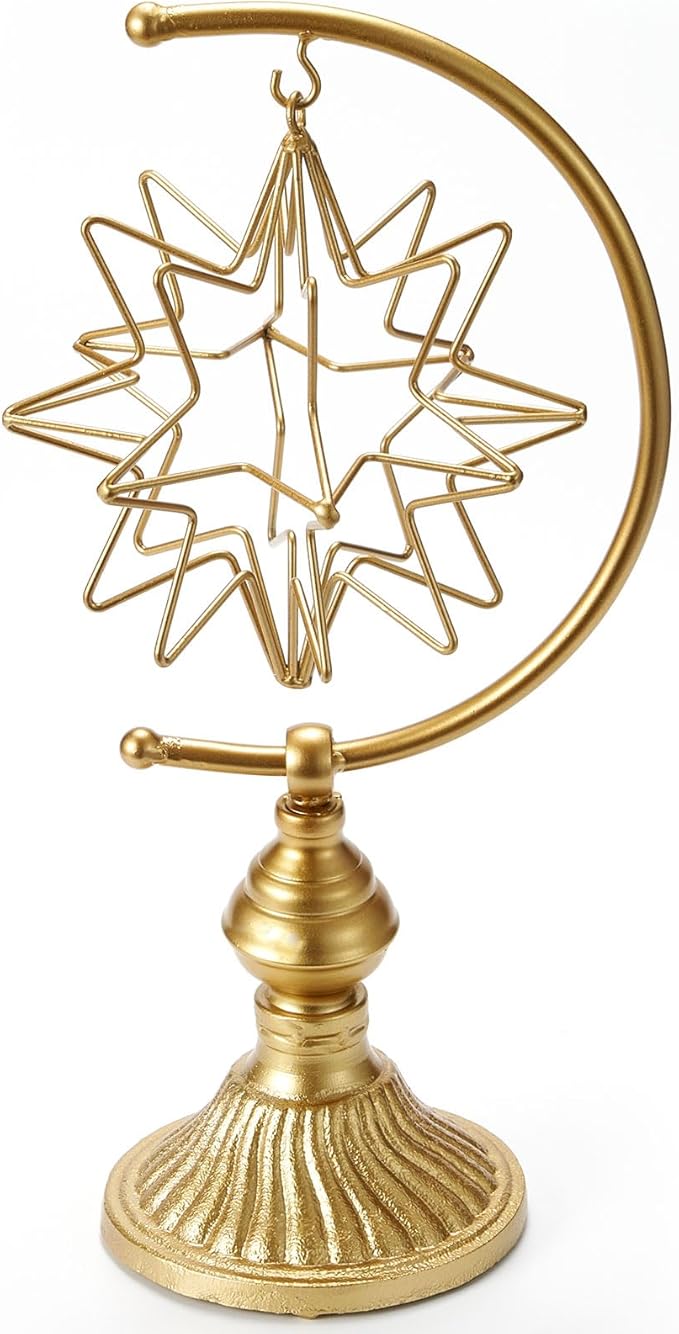 HLQMFHT 5.6" W x 16.3" H Metal Geometric Abstract Sculpture on Cast Iron Base,Metal Geometric Sculpture Decor Sphere, Tabletop,Living Room,Study,Bedroom,Home Decor