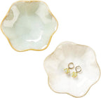 JAMEND CLXP Lotus Leaf Shape Decorative Ring Tray, Small Key Bowl, Ceramic Trinket Tray Jewelry Dish Organizing Necklace Earrings, Home Decoration for Mom Best Friend Sister, Light Green.