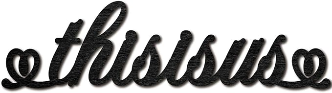 CREATCABIN This is Us Laser Cut Wood Letter Sign Black Wall Decor Cutouts Unfinished Wooden Signs Wall Art Basswood Hanging Sculpture Decoration for Painting Crafts DIY Home Bedroom 11.9x3.1Inch