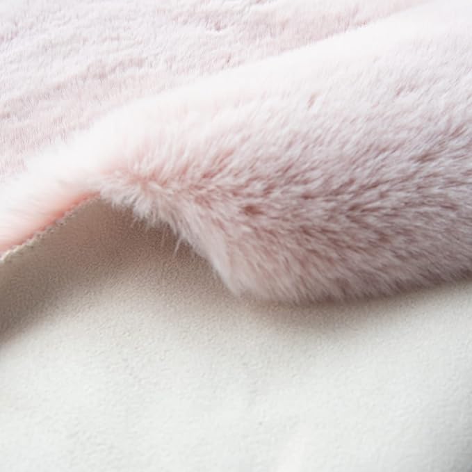 Pink Faux Fluffy Rabbit Fur Rug for Living Room Shag Washable Rug Area Rugs for Bedroom 3x5 Nursery Rugs