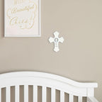 DEMDACO Bless This Child Wall Cross - Blessing Cross for Baby - Faith Nursery Decor - Gift for Newborn - Religious Christian Wall Hanging - Porcelain - Gift Box Packaging - Blue