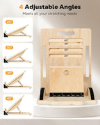 MoKo 2-in-1 Wooden Slant Board & Balance Board, 4 Adjustable Inclines Calf Stretcher for Knees, Ankles, Heels, Feet and Legs, Non-slip Stretch Boards Support up to 220lbs